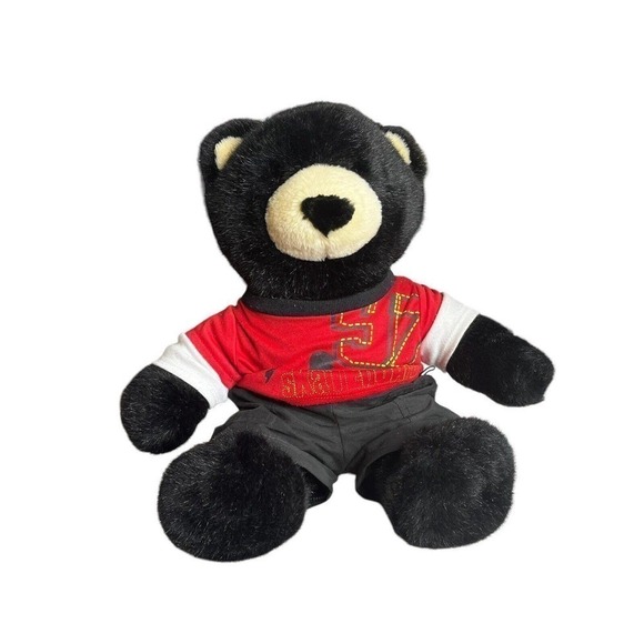 BUILD A Bear Workshop Black Bear 16" Plush Animal Shorts Pants Skate T-Shirt - Picture 1 of 15